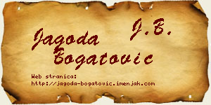 Jagoda Bogatović vizit kartica